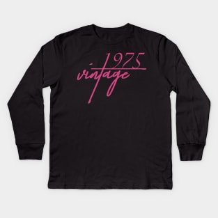 1975 Vintage. 45th Birthday Cool Gift Idea Kids Long Sleeve T-Shirt